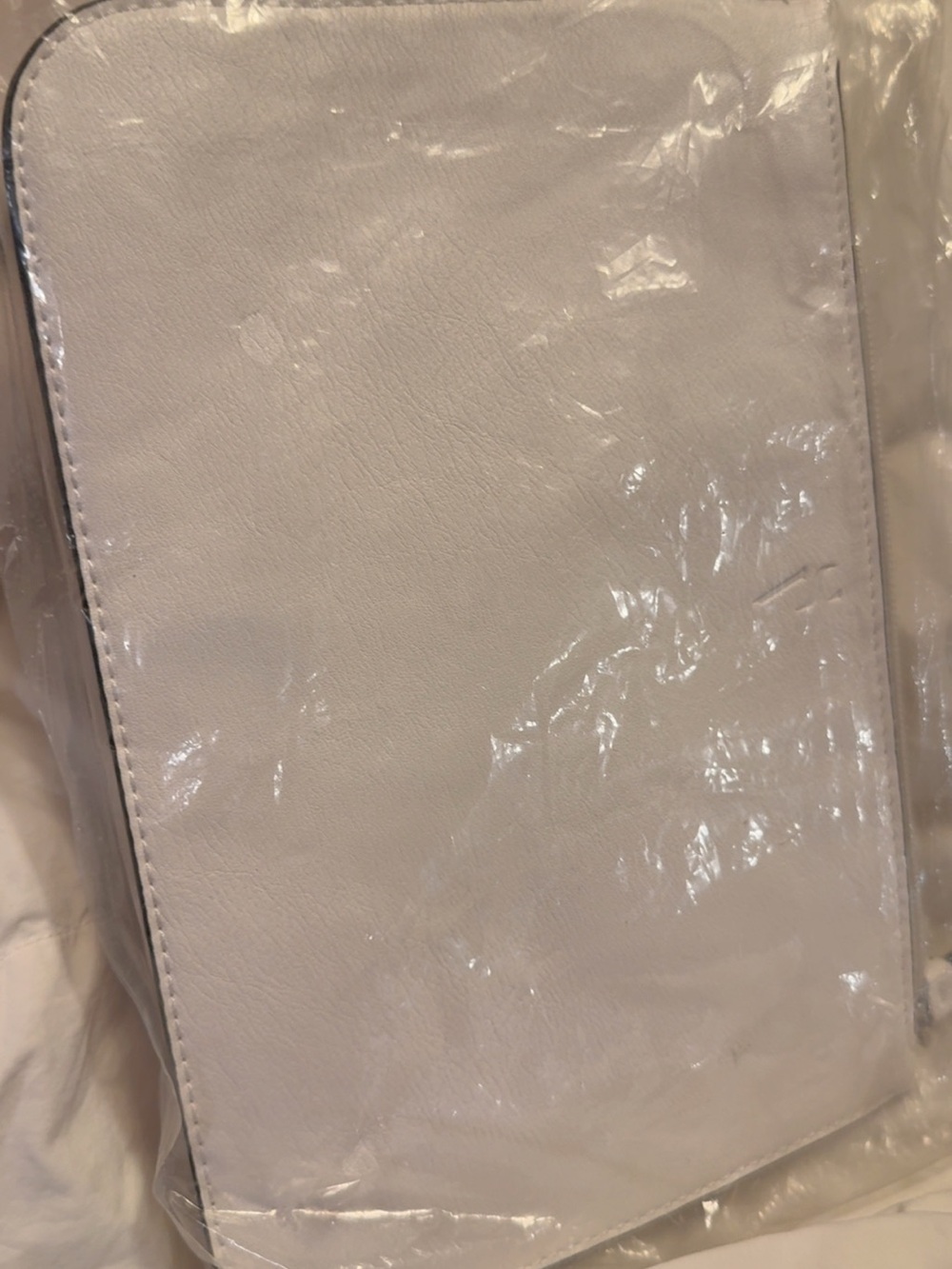 White Leather attaching purse accessories